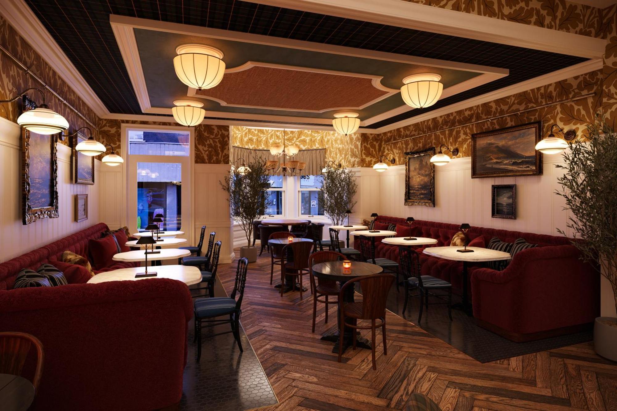 Portrush Adelphi Hotel Buitenkant foto Interior of the restaurant